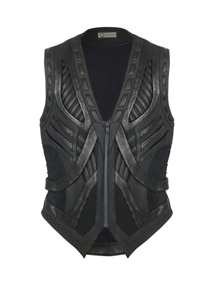 Black structured vest