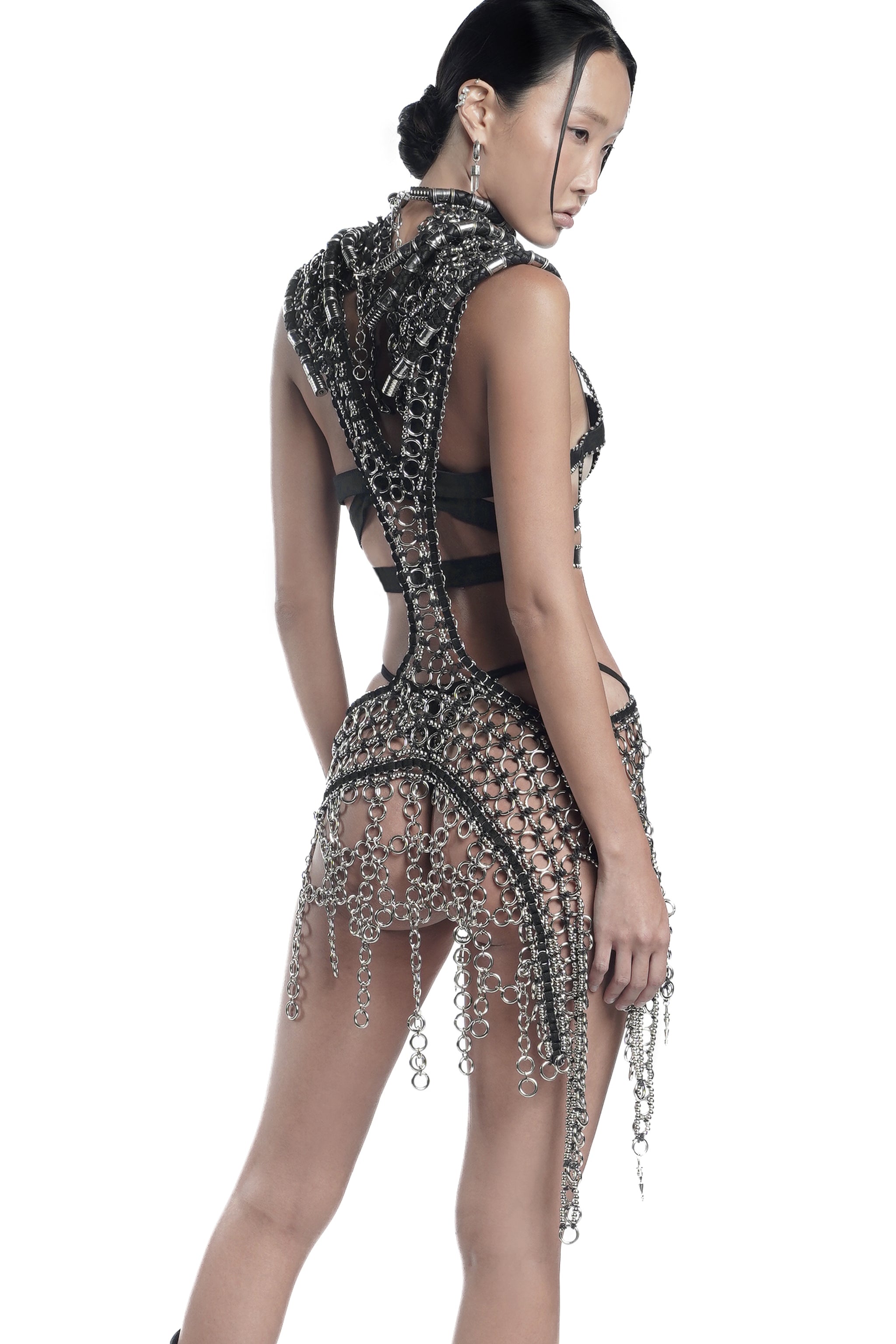 body chain for backless dress Sexy Sparkles Fashion Rhinestone the Sexy Back Wedding Necklace Body Chain Bikini Chain