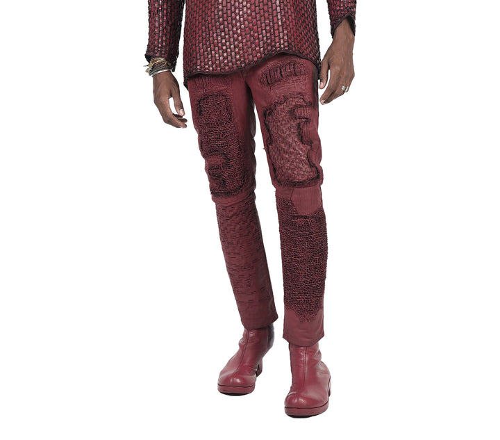 Unzen pants red-waxed