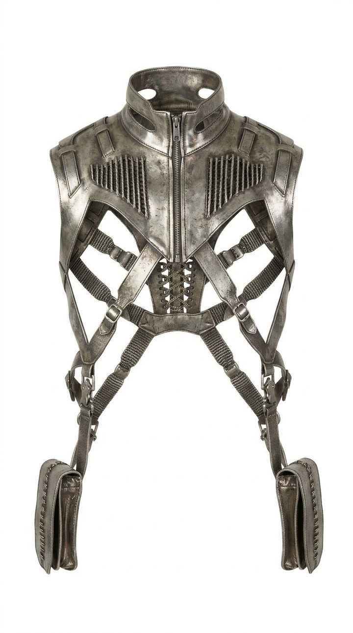 Metallic body armor harness