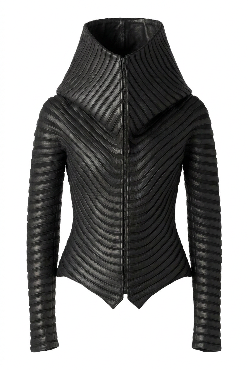 Obsidian Hooded Leather Jacket
