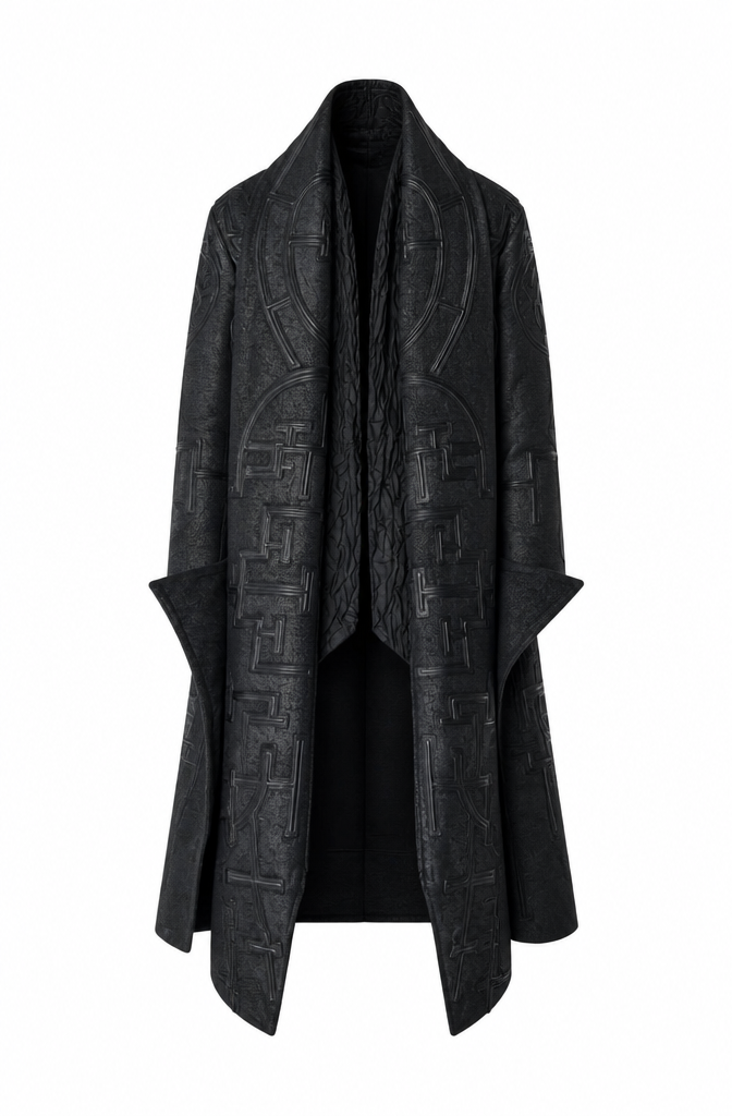Black patterned coat