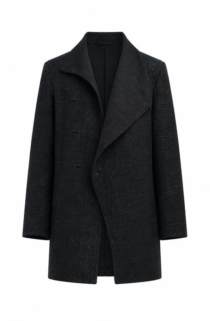Dark textured winter coat