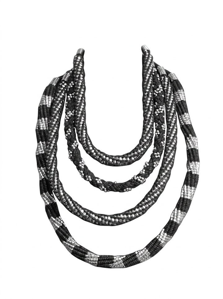 Layered beaded statement necklace