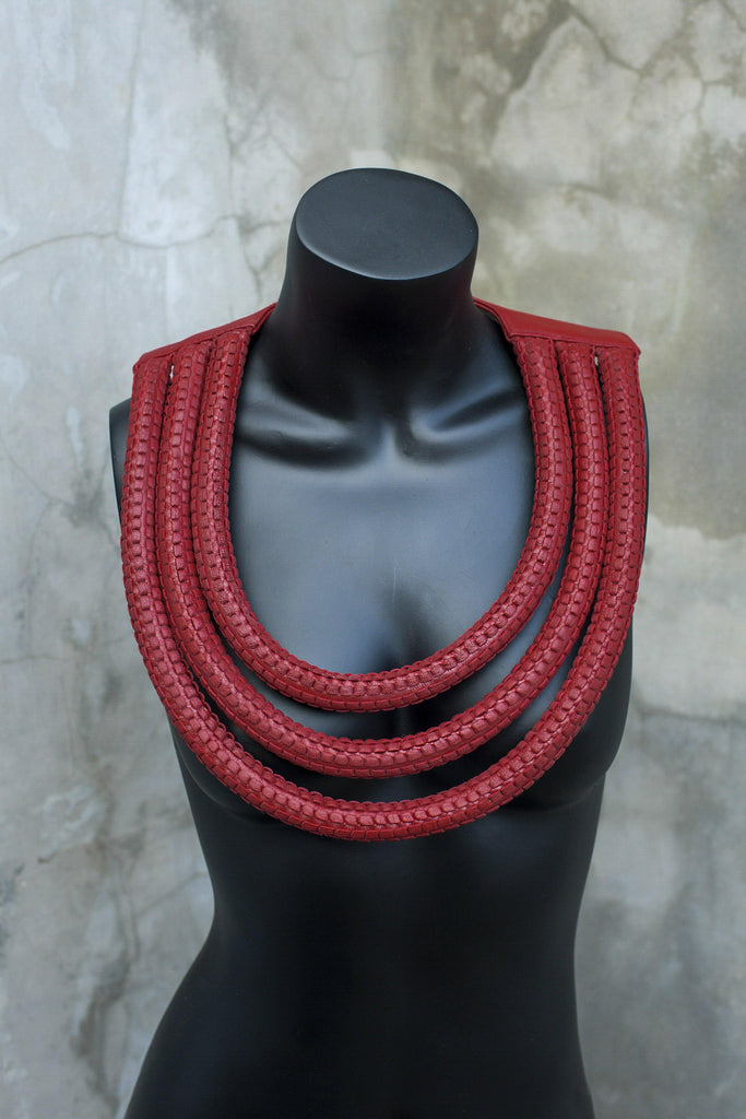 Red Handmade Jokull Necklace- GELAREH