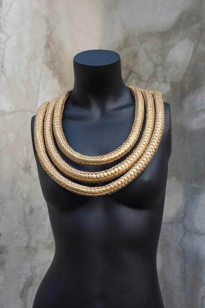 Gold Unique Colored Jokull necklace- GELAREH