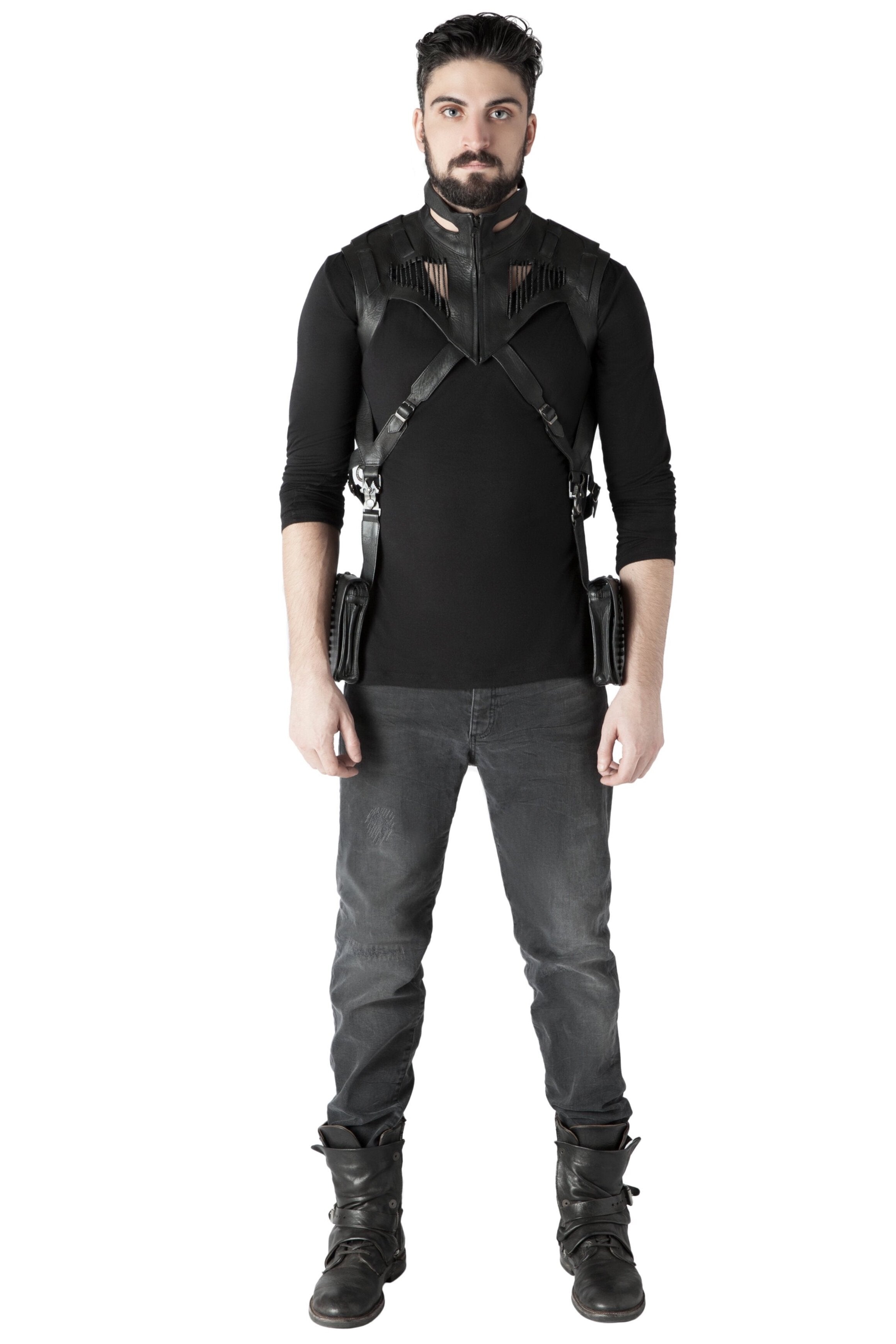 Isoptic Men's Leather Vest - GELAREH