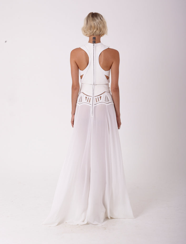 Pompeii Wedding Dress Set (White) - GELAREH