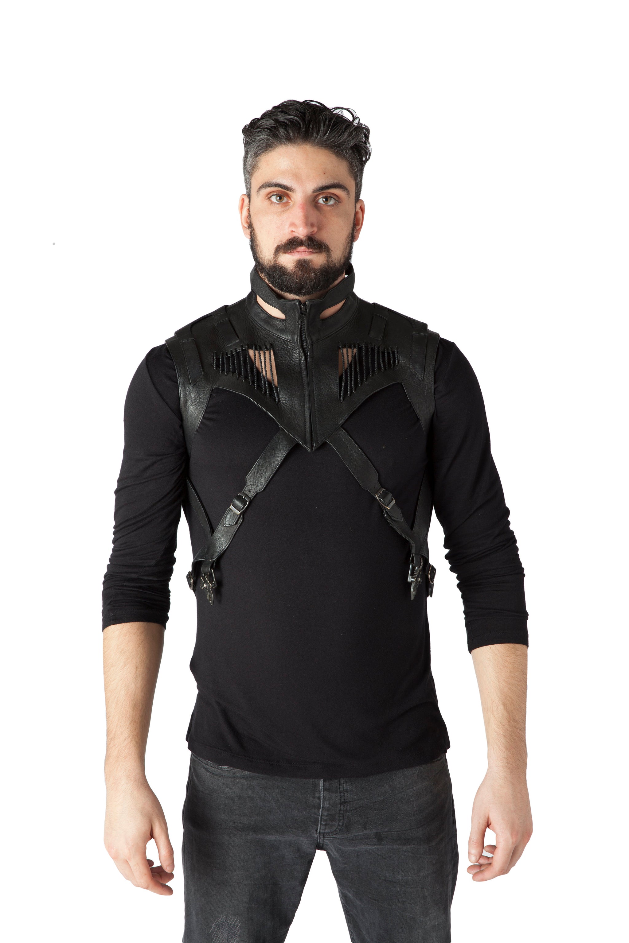 Isoptic Men's Leather Vest - GELAREH
